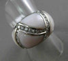 ESTATE WIDE .55CT DIAMOND 14KT WHITE GOLD AAA MOTHER OF PEARL CRISS CROSS RING