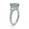 3.83CT DIAMOND & AAA PARAIBA TOURMALINE 18KT WHITE GOLD 3 STONE ENGAGEMENT RING