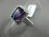 ESTATE 2.9CT DIAMOND & AAA AMETHYST 14K WHITE GOLD FILIGREE HALO ENGAGEMENT RING