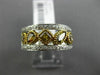 ESTATE 1.25CT MULTI COLOR DIAMOND 14KT WHITE GOLD MILGRAIN MULTI SHAPE FUN RING