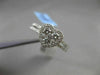 ESTATE LARGE .75CT DIAMOND 18KT WHITE GOLD DOUBLE BAND 3 DIMENSIONAL HEART RING