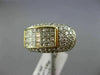 WIDE 1.65CT ROUND & PRINCESS DIAMOND 14KT YELLOW GOLD 3D 7 STONE MULTI ROW RING