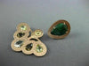 ESTATE LARGE 12CT MULTI COLOR GEM 18K ROSE GOLD 3D FLOWER LEAF FILIGREE EARRINGS