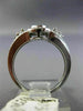 ESTATE WIDE .50CT DIAMOND 14KT WHITE GOLD CLUSTER OVAL MILGRAIN FRIENDSHIP RING