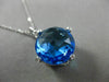 ESTATE MASSIVE 13.20CT DIAMOND & BLUE TOPAZ 14K WHITE GOLD ROPE FLOATING PENDANT