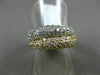 ESTATE WIDE 2CT DIAMOND 14K WHITE & YELLOW GOLD MULTI ROW PAVE DOUBLE LOVE RING