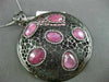 ESTATE LARGE 1.36CT DIAMOND & AAA PINK SAPPHIRE 14KT BLACK GOLD FILIGREE PENDANT