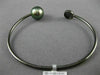 ESTATE .14CT BLACK DIAMOND & AAA TAHITIAN PEARL 18KT BLACK GOLD BANGLE BRACELET