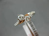 ESTATE .65CT DIAMOND 14KT WHITE & ROSE GOLD 3D TWO STONE SIDE BY SIDE LOVE RING