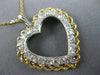 ANTIQUE LARGE .66CT OLD MINE DIAMOND 14KT 2TONE GOLD OPEN HEART PENDANT #20124