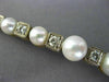ESTATE LARGE .60CT DIAMOND & AAA SOUTH SEA PEARL 14K 2 TONE GOLD TENNIS BRACELET