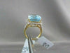 ESTATE WIDE RECTANGULAR 18.33CT AAA BLUE TOPAZ & DIAMOND 18KT TWO TONE GOLD RING