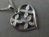 ESTATE .03CT DIAMOND 14K WHITE GOLD FLOWER BUTTERFLY HEART FLOATING LOVE PENDANT