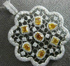 EXTRA LARGE 4.96CT WHITE & FANCY YELLOW DIAMOND 18KT 2 TONE GOLD FLOWER PENDANT