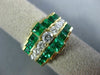 LARGE 3.32CT DIAMOND & AAA EMERALD 14KT WHITE GOLD ROUND & PRINCESS PYRAMID RING