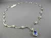 ESTATE 2.6CT DIAMOND & TANZANITE 14K WHITE GOLD FLOWER BY THE YARD OVAL NECKLACE