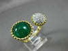 ESTATE 4.36CT DIAMOND & CABOCHON EMERALD 14K YELLOW GOLD 3D CLUSTER TENSION RING
