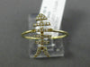 ESTATE WIDE .12CT ROUND DIAMOND 14KT YELLOW GOLD 3D LUCKY FISH SKELETON FUN RING