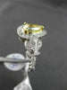 ESTATE 1.87CT FANCY YELLOW DIAMOND 18K TWO TONE GOLD 3D FILIGREE ENGAGEMENT RING