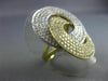 ESTATE LARGE 2.73CT DIAMOND 18K 2TONE GOLD DOUBLE CIRCLE INFINITY LOVE KNOT RING