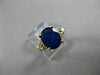 ESTATE 3.36CT DIAMOND & SAPPHIRE 14KT YELLOW GOLD TRILLION ENGAGEMENT RING 10469