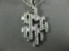 LARGE .92CT DIAMOND 18KT WHITE GOLD ROUND & BAGUETTE BRICK FUN FLOATING PENDANT