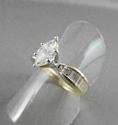 ESTATE 1.93CT MARQUISE BAGUETTE DIAMOND 14K WHITE & YELLOW GOLD ANNIVERSARY RING