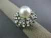 ANTIQUE LARGE 1.25CT DIAMOND & AAA SOUTH SEA PEARL 14KT WHITE GOLD 3D RING #848