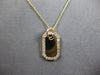 ESTATE .40CT DIAMOND 14K YELLOW GOLD 3D CLASSIC OCTAGON DOG TAG FLOATING PENDANT