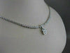ESTATE 1.37CT DIAMOND 14KT WHITE GOLD HANGING BEZEL DROP NECKLACE 16.5" #2852