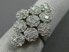 ESTATE LARGE 2.13CT DIAMOND 18KT WHITE GOLD 3D MULTI CLUSTER FLEXIBLE FUN RING