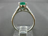 ESTATE 1.50CT DIAMOND & AAA EMERALD 14KT WHITE GOLD OVAL ENGAGEMENT RING #12490