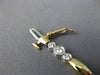 ESTATE 1.10CT DIAMOND 14K TWO TONE GOLD THREE STONE BEZEL TENNIS BRACELET #15639