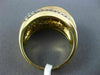WIDE 1.65CT ROUND & PRINCESS DIAMOND 14KT YELLOW GOLD 3D 7 STONE MULTI ROW RING