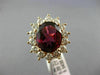 LARGE 7.10CT DIAMOND & RHODOLITE 14K ROSE GOLD 3D PRINCESS DIANA ENGAGEMENT RING