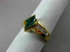 ESTATE 1.10CTW DIAMOND & AAA MARQUISE EMERALD 14KT YELLOW GOLD ENGAGEMENT RING