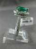 2.14CT DIAMOND & AAA EMERALD 14KT WHITE GOLD 3D HALO PEAR SHAPE ENGAGEMENT RING