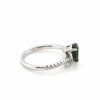 1.45CT DIAMOND & AAA TSAVORITE 18K WHITE GOLD PEAR SHAPE & ROUND ENGAGEMENT RING