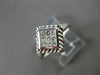 ESTATE WIDE .25CT DIAMOND 14KT WHITE GOLD SQUARE FILIGREE PROMISE RING #17683