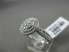 ESTATE WIDE .62CT DIAMOND 14KT WHITE GOLD 3D CLUSTER DOUBLE HALO FRIENDSHIP RING