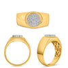 ESTATE .60CT DIAMOND 14KT 2 TONE GOLD 3D ROUND CLUSTER CIRCULAR UNISEX FUN RING