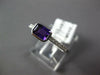 ESTATE .70CT DIAMOND & AAA AMETHYST 14KT WHITE GOLD EMERALD CUT BEZEL FUN RING