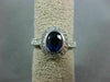 ESTATE 1.82CT DIAMOND & AAA SAPPHIRE 14K WHITE GOLD OVAL 3D HALO ENGAGEMENT RING