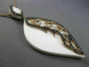ESTATE 1.28CT BLACK DIAMOND & WHITE AGATE 14K ROSE GOLD MULTI HEART LEAF PENDANT
