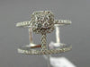 ESTATE WIDE .45CT ROUND DIAMOND 18KT WHITE GOLD 3D TWO ROW SQUARE HALO FUN RING