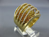 LARGE 3.6CT DIAMOND & AAA RAINBOW YELLOW SAPPHIRE 14K YELLOW GOLD MULTI ROW RING