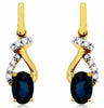 ESTATE 1.35CT DIAMOND & AAA SAPPHIRE 14KT YELLOW GOLD INFINITY HANGING EARRINGS