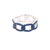 ESTATE .83CT AAA SAPPHIRE 18KT WHITE GOLD 3D CLASSIC OVAL LOVE KNOT FUN RING
