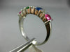 ESTATE 1.09CT DIAMOND & MULTI GEM 14KT WHITE GOLD 3D RAINBOW CHANNEL FUN RING