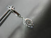 ESTATE .98CT ROUND & MARQUISE DIAMOND 14KT WHITE GOLD 3D HALO HANGING EARRINGS
